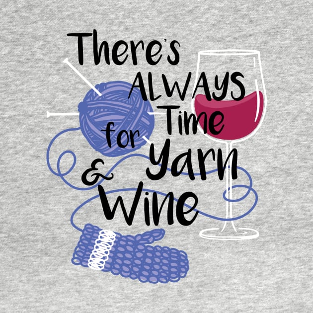 Yarn & Wine Time by katiestack.art